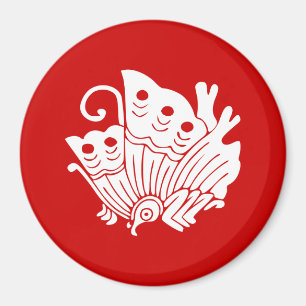 Íman Design de Kamon Japonês com Borboleta Asiática