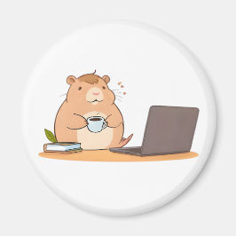 Íman Design de Laptop de Café do Programador Capivara F