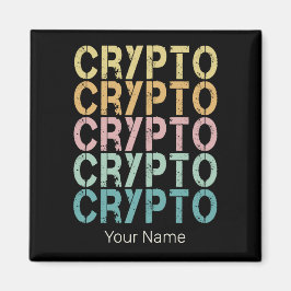 Íman Design De Letra Retro De Criptomoeda