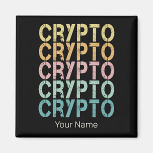 Íman Design De Letra Retro De Criptomoeda