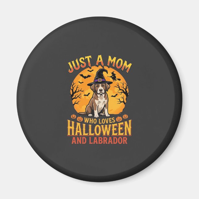 Íman Design de Mãe Labradores de Halloween Feiticeira C (Frente)