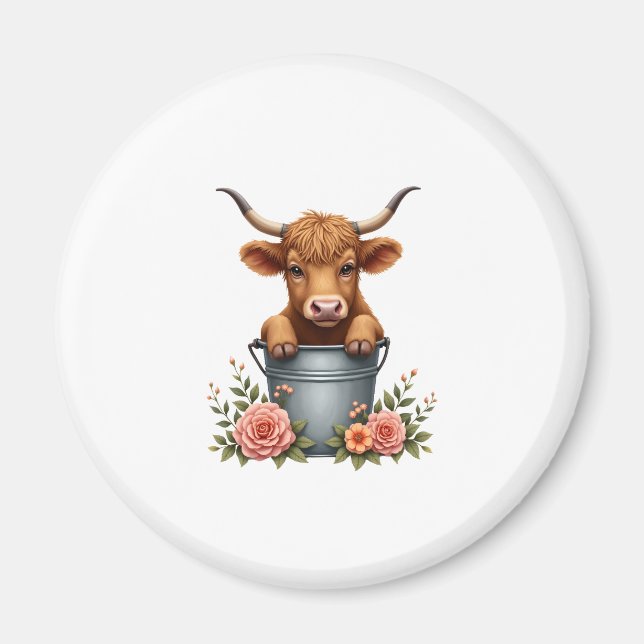Íman Design de Mercado de Flores de Vaca das Terras Alt (Frente)