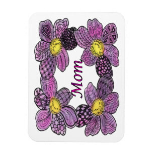 Íman Design de MOM rabiscado com ventilador roxo