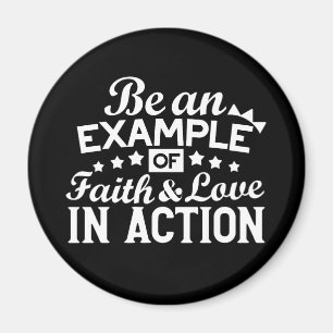 Íman Design de Motivação Cristã - Fé, Amor e Ato