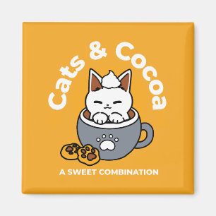 Íman Design de Mug Feriado com Cozy Cat e Cookies de Pa