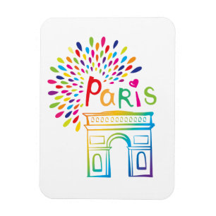 Íman Design de néon de Paris France Arco do Triunfo