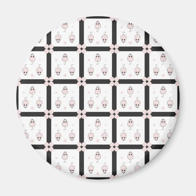 Íman Design de padrão contínuo de rato rosa - Decoração (Frente)