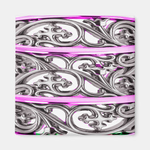 Íman Design de Padrão Cruzado de Filigrana Roxo
