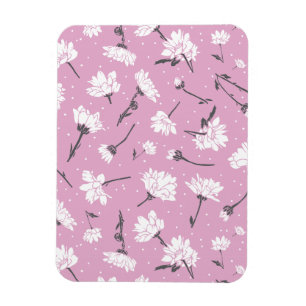 Íman Design de Padrão Floral Rosa - Arte Flor Elegante