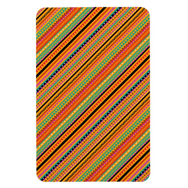 Íman Design de padrões aztec nativos, de cor branca (Vertical)