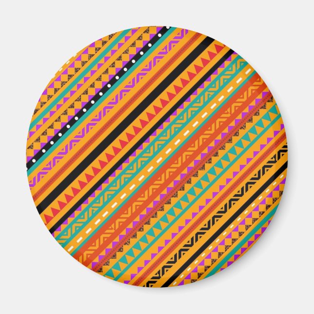 Íman Design de padrões aztec nativos, de cor branca (Frente)
