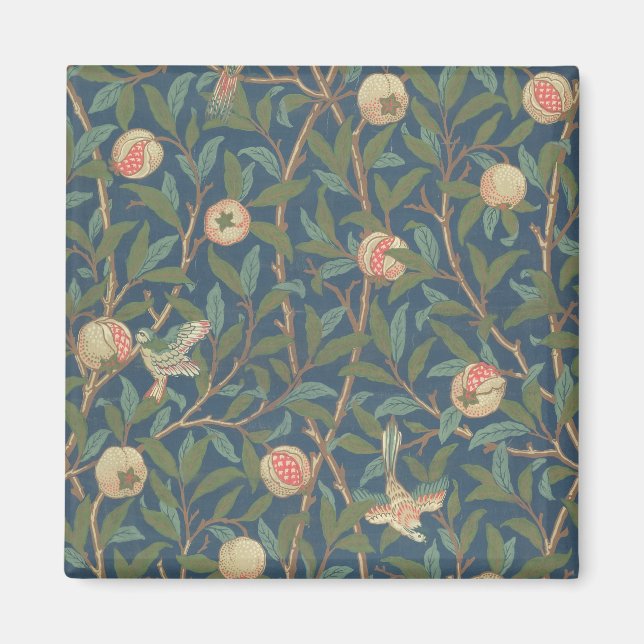Íman design de papel de parede 'pássaro e pomegranato', (Frente)