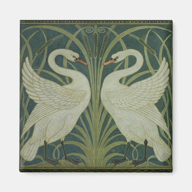 Íman design de papel de parede 'Swan, Rush e Iris' (Frente)