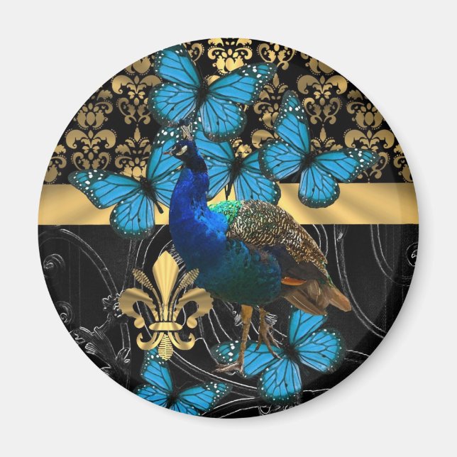 Íman design de pavão feminino bonito (Frente)