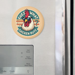 Íman Design de piada engraçada de frango retro