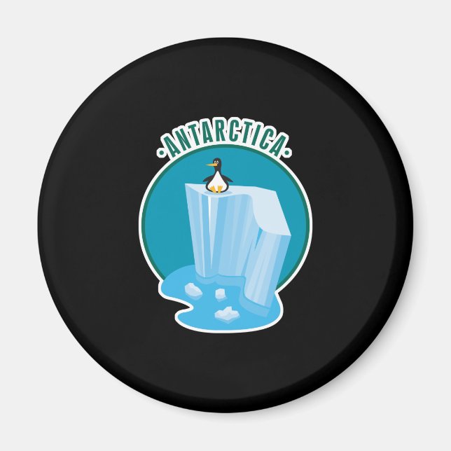 Íman design de pinguim antartica (Frente)