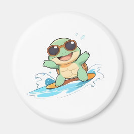 Íman Design de Praia de Verão de Tartaruga Surfista Chi
