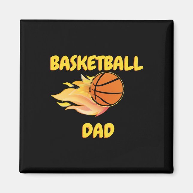 Íman Design de Presente de Basquete para Fiery Pai (Frente)