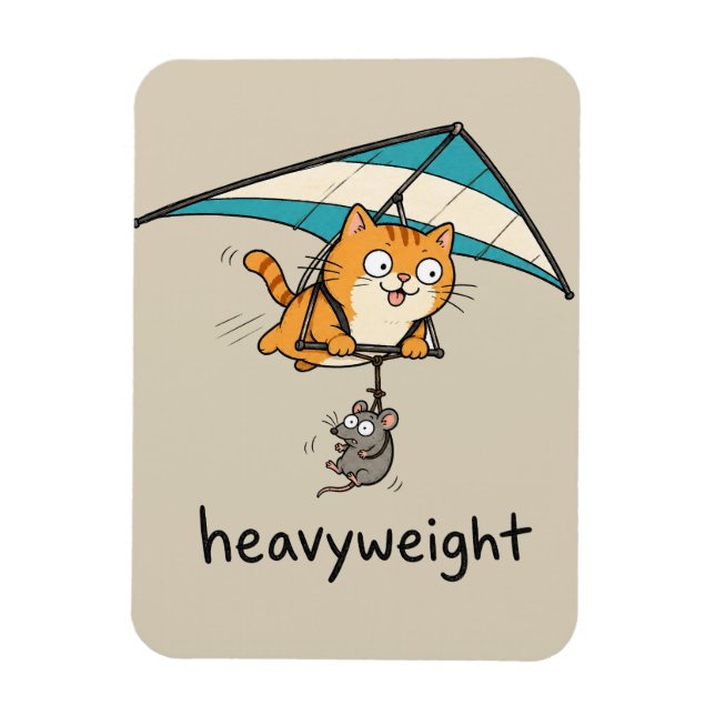 Íman Design de pun com gato de desenho animado fofo (Vertical)