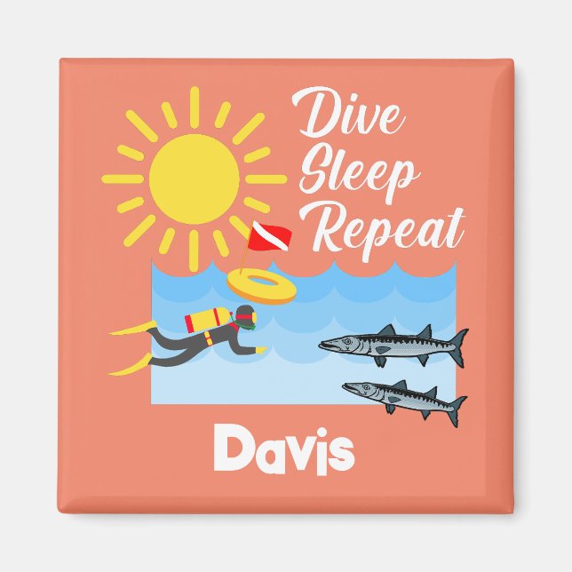 Íman Design de Repetição de Repouso do Dive - Magnet Qu (Frente)