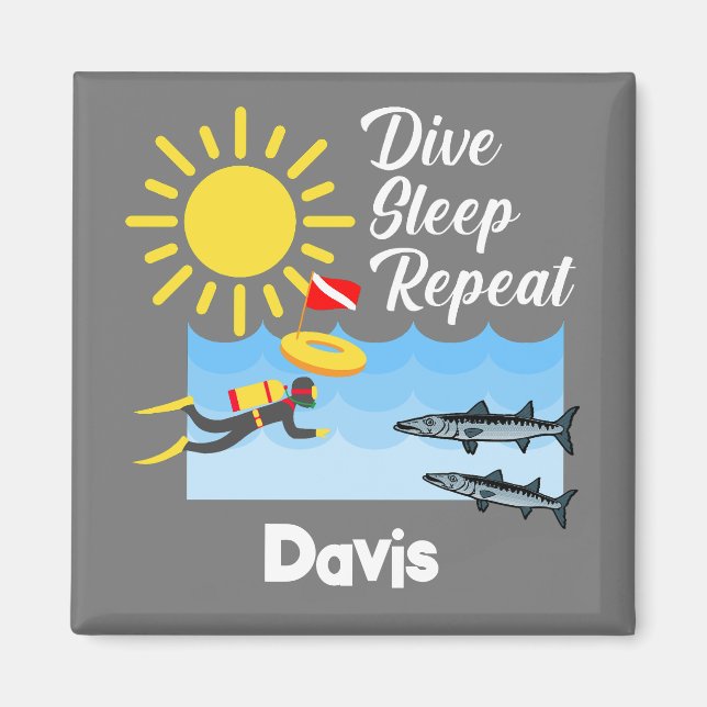 Íman Design de Repetição de Repouso do Dive - Magnet Qu (Frente)