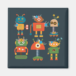 Íman Design de robots bonitos para crianças