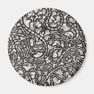 Íman Design de Rostos Estranhos Desenho Animado Curvo e