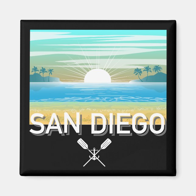 Íman Design de San Diego - Magnet Quadrado (Frente)
