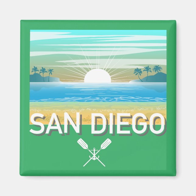 Íman Design de San Diego - Magnet Quadrado (Frente)