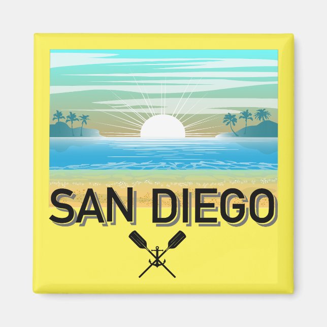 Íman Design de San Diego - Magnet Quadrado (Frente)