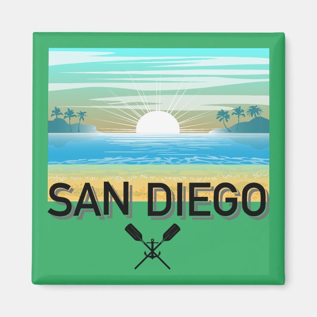 Íman Design de San Diego - Magnet Quadrado (Frente)