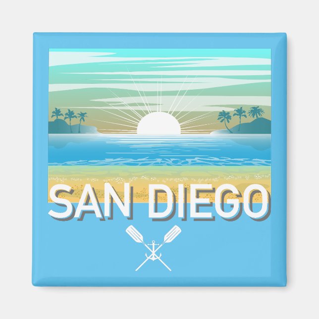 Íman Design de San Diego - Magnet Quadrado (Frente)