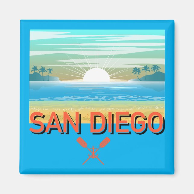 Íman Design de San Diego - Magnet Quadrado (Frente)