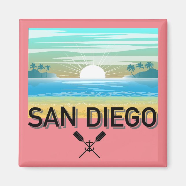 Íman Design de San Diego - Magnet Quadrado (Frente)