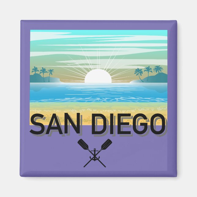 Íman Design de San Diego - Magnet Quadrado (Frente)