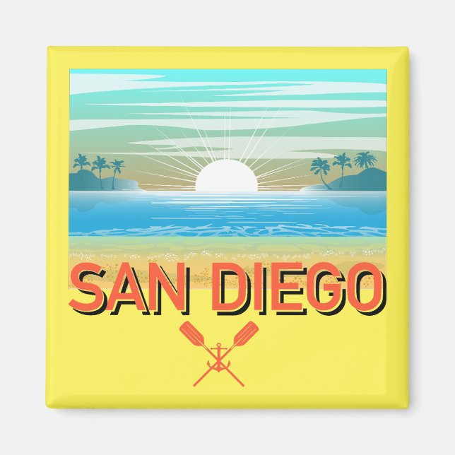 Íman Design de San Diego - Magnet Quadrado (Frente)