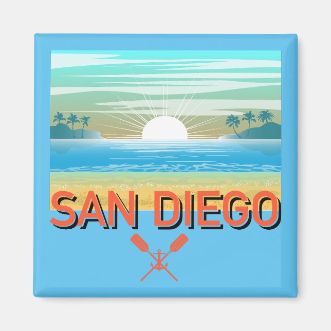 Íman Design de San Diego - Magnet Quadrado (Frente)