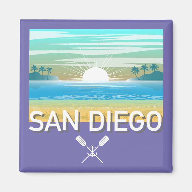 Íman Design de San Diego - Magnet Quadrado (Frente)