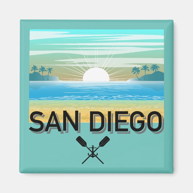 Íman Design de San Diego - Magnet Quadrado (Frente)