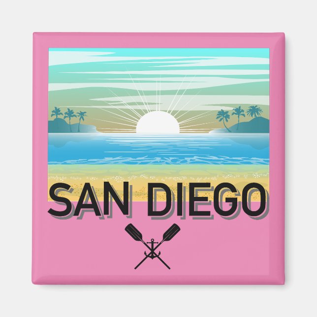 Íman Design de San Diego - Magnet Quadrado (Frente)