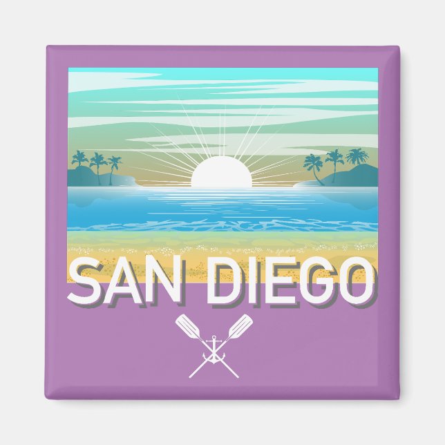 Íman Design de San Diego - Magnet Quadrado (Frente)