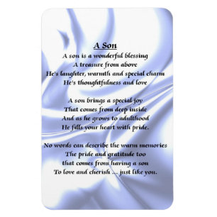 Íman Design de seda azul - ímã do poema do filho