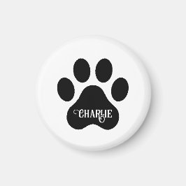 Íman Design de Silhueta do Nome da Pata do Cachorro