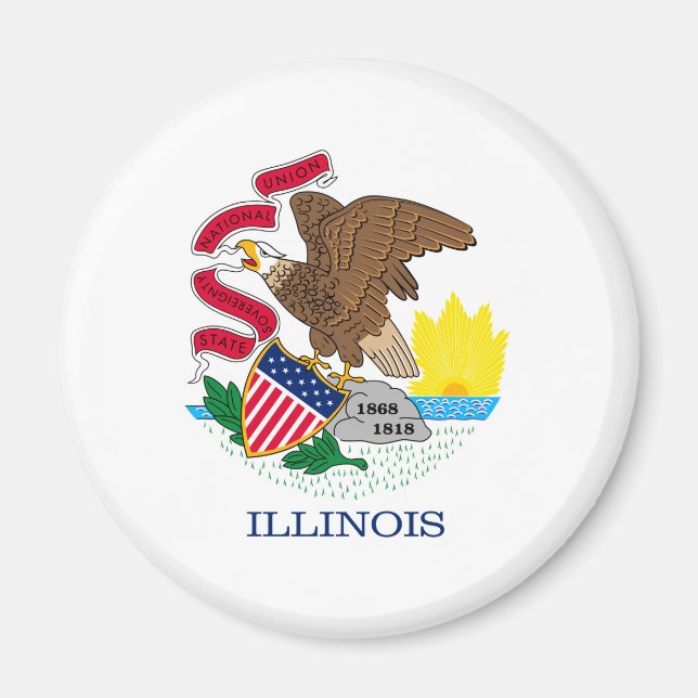 Íman Design de Sinalizador do Estado de Illinois (Frente)