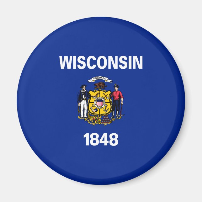 Íman Design de Sinalizador do Estado de Wisconsin (Frente)