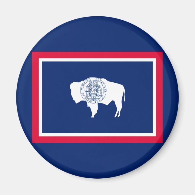 Íman Design de Sinalizador do Estado de Wyoming (Frente)