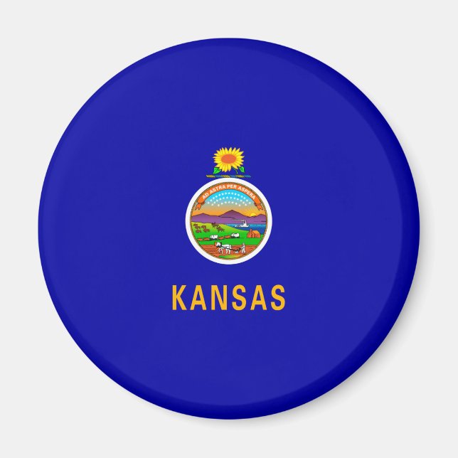 Íman Design de Sinalizador do Estado do Kansas (Frente)