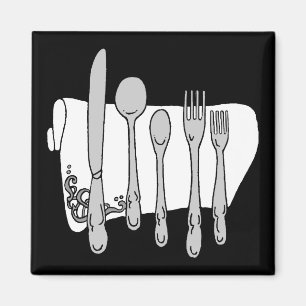Íman Design de Siverware Preto e Branco