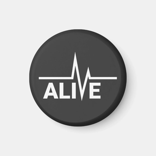 Íman Design de texto Alive Heartbeat (Frente)