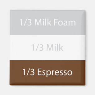 Íman Design de texto do café do cappuccino da receit